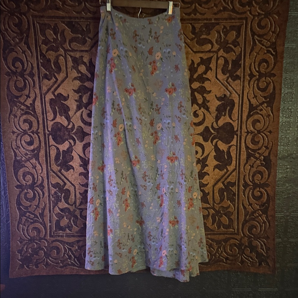 NATURAL LIFE Floral Maxi Skirt - Blue and Red